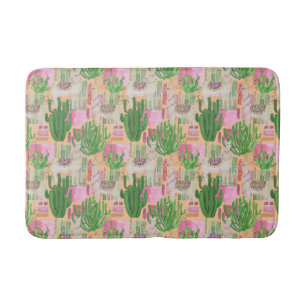 Colourful Watercolor Llama Pattern Bath Mat