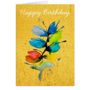 Colourful watercolor loose abstract floral