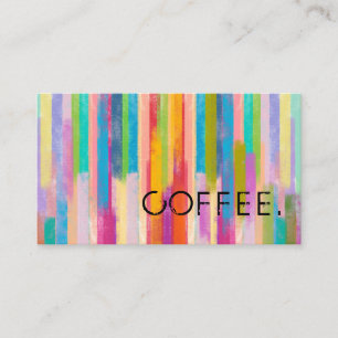 Colourful Watercolor Loyalty Coffee Business Card