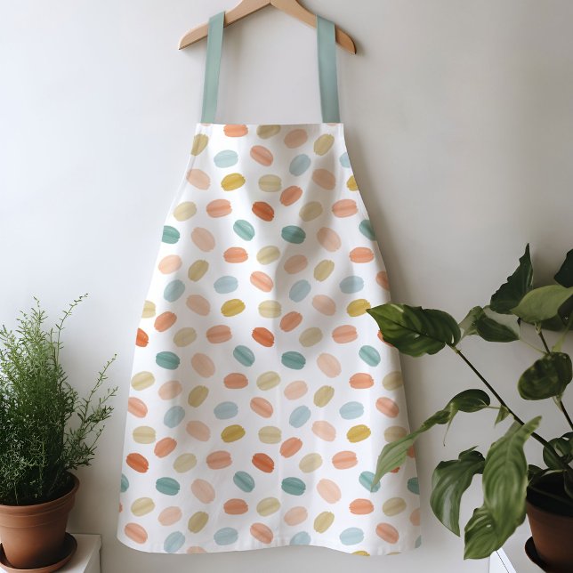 Colourful Watercolor Macarons Apron (Watercolor macarons apron)