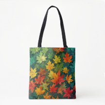 Colourful Watercolor Maple Leaves Tote Bag
