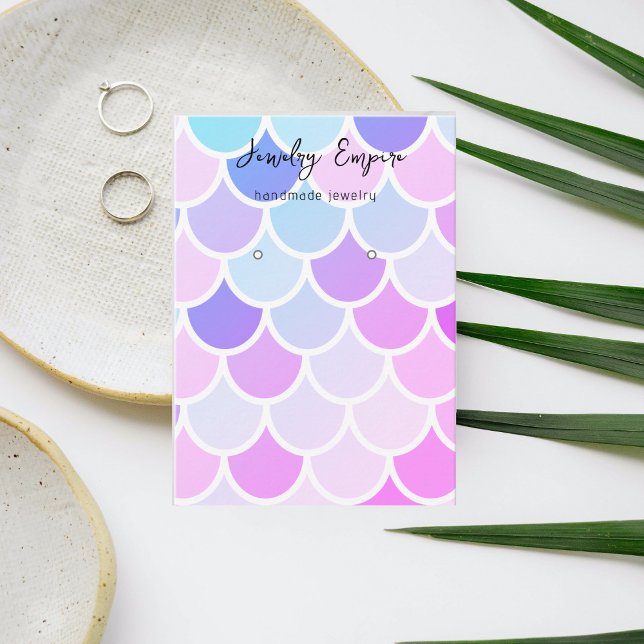 Colourful Watercolor Mermaid Earning Holder Business Card (Creator Uploaded)