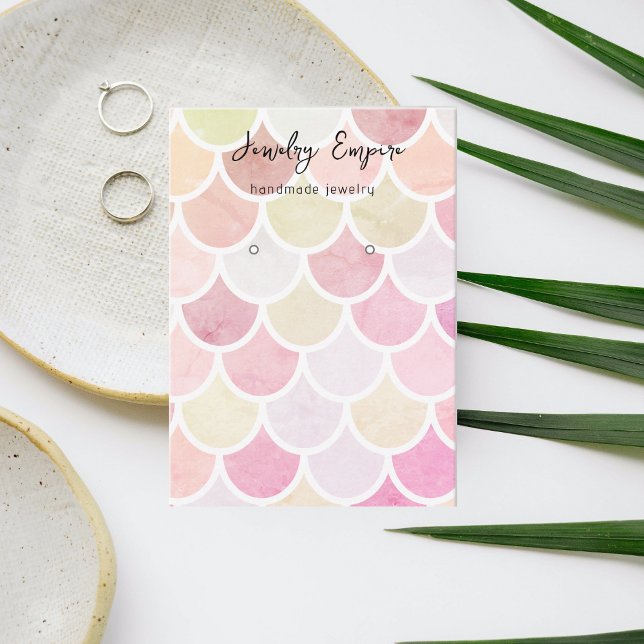 Colourful Watercolor Mermaid Earning Holder Business Card (Creator Uploaded)