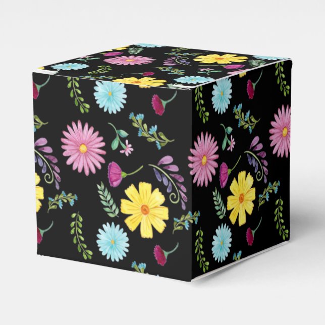 Colourful Watercolor Mexican Fiesta Favour Box (Front Side)
