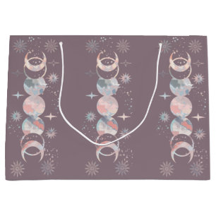 Colourful Watercolor Moons Large Gift Bag
