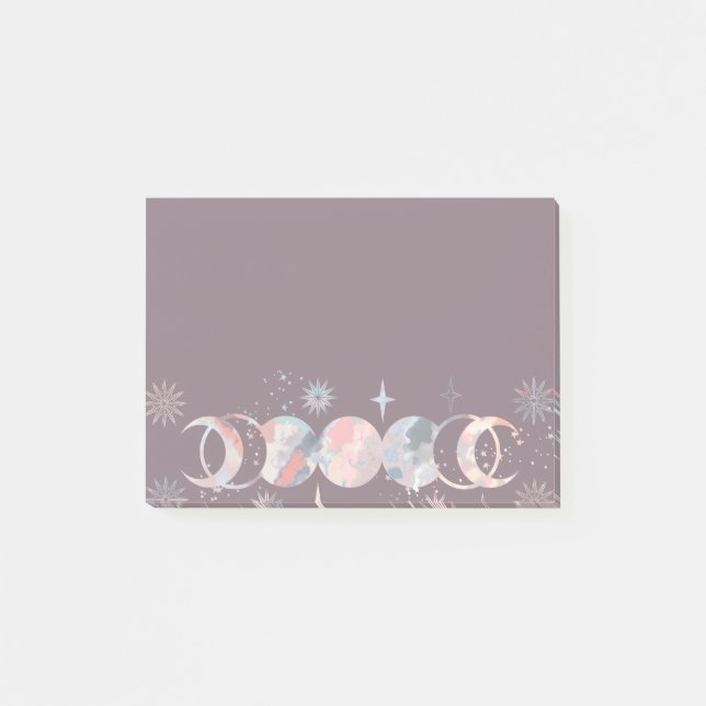 Colourful Watercolor Moons Post-it Notes (Front)