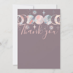 Colourful Watercolor Moons Thank You Card