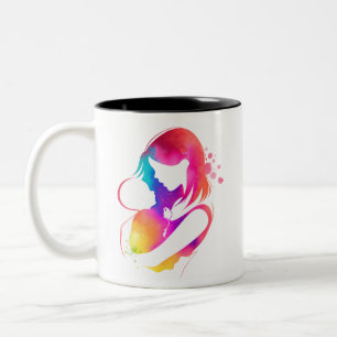 Colourful Watercolor Mother and Baby Coffee Mug
