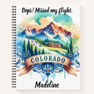 Colourful watercolor of Colorado mountains Notebook