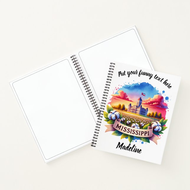 Colourful watercolor of Mississippi Notebook (Inside)