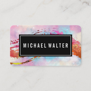 Colourful Watercolor Paint Brushed   Artistic  Business Card