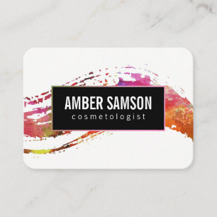 Colourful Watercolor Paint Brushed Business Card