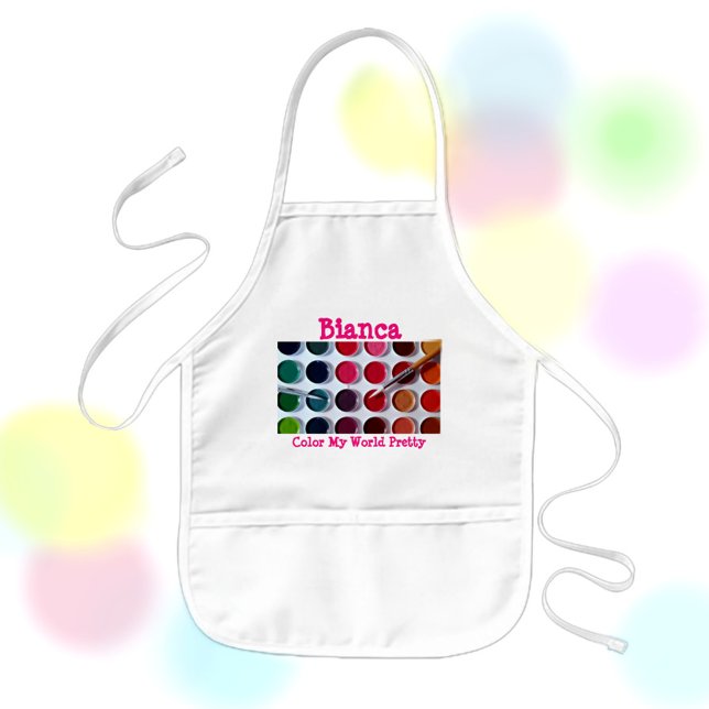 Colourful Watercolor Paint Palette Kids Apron (Creator Uploaded)