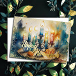 Colourful Watercolor Painting Hanukkah Menorah<br><div class="desc">Colourful Watercolor Painting Hanukkah Menorah</div>