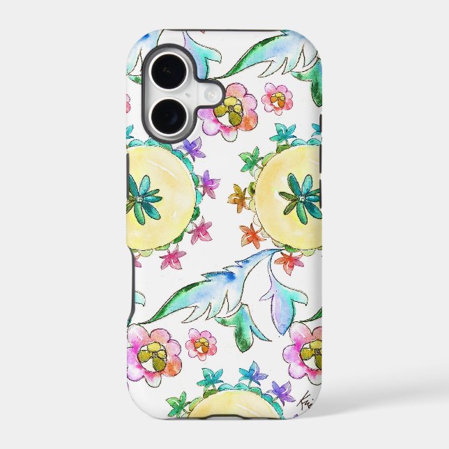 Colourful Watercolor Pattern iPhone Case (Back)