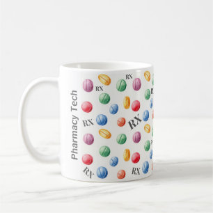 Colourful Watercolor Pills RX Symbol Pharmacy Mug