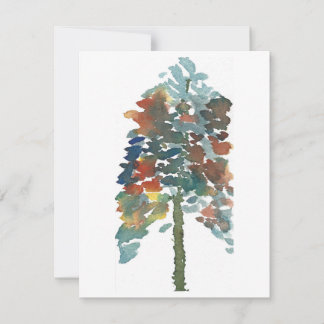 Colourful Watercolor Pine Tree Art Card