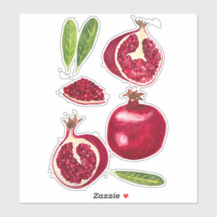 Colourful Watercolor Pomegranates Fall Fruity