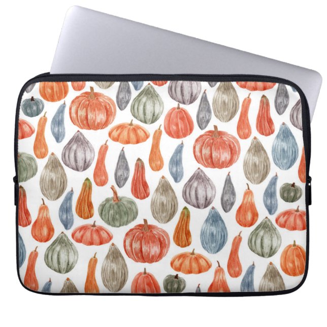Colourful Watercolor Pumpkins Collection  Laptop Sleeve (Front)