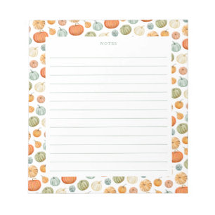 Colourful Watercolor Pumpkins Notepad