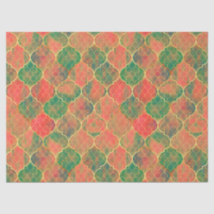 Colourful Watercolor Quatrefoil Pattern Tissue Paper