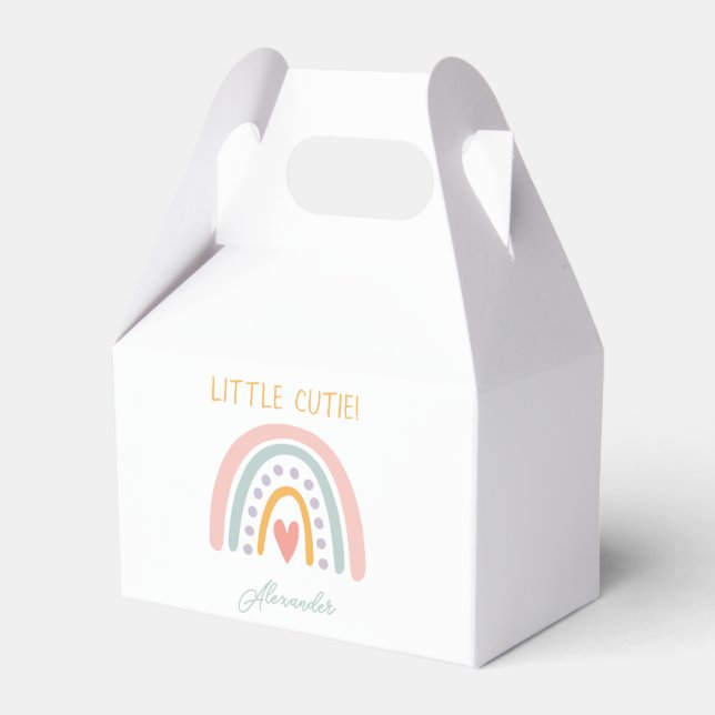 Colourful Watercolor Rainbow Illustrative Baby Sho Favour Box (Front Side)
