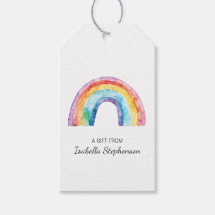 Colourful Watercolor Rainbow Minimalist Gift Tags