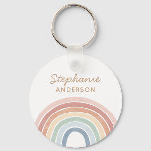 Colourful Watercolor Rainbow Name Keychain