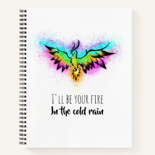 Colourful Watercolor Rainbow Phoenix Bird Notebook
