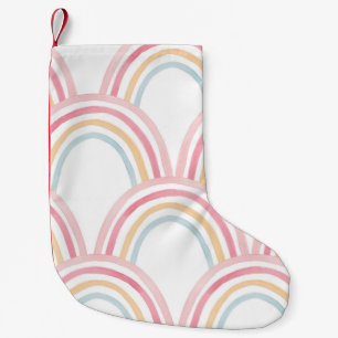 Colourful Watercolor Rainbow Seamless Illustration Small Christmas Stocking