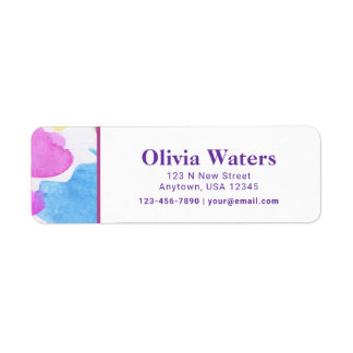 Colourful Watercolor Return Address Label