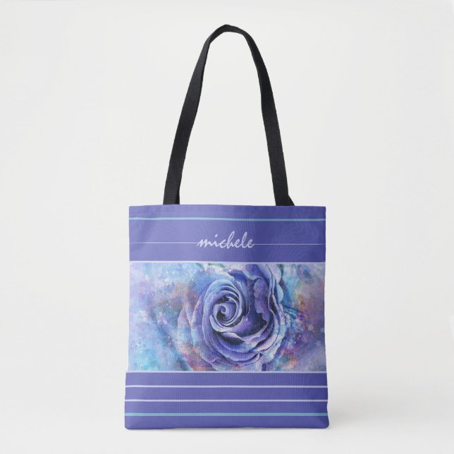 Colourful Watercolor Rose Tote Bag (Front)
