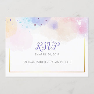 Colourful Watercolor RSVP Postcard
