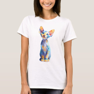 Colourful Watercolor Sphynx Cat Women T-Shirt