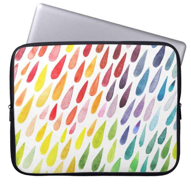 Colourful Watercolor Splash Set Laptop Sleeve (Front)