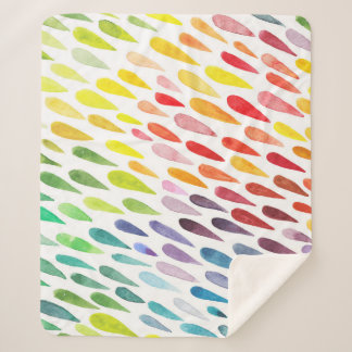 Colourful Watercolor Splash Set Sherpa Blanket