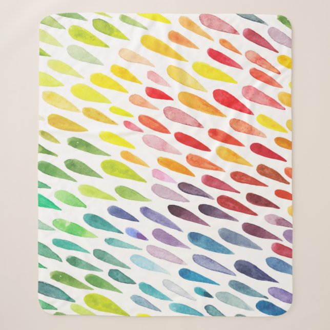 Colourful Watercolor Splash Set Sherpa Blanket (Front)