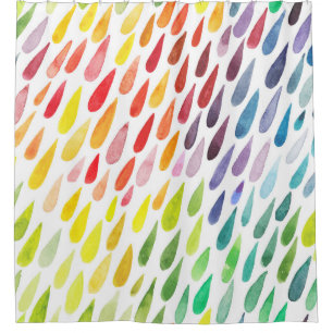 Colourful Watercolor Splash Set Shower Curtain