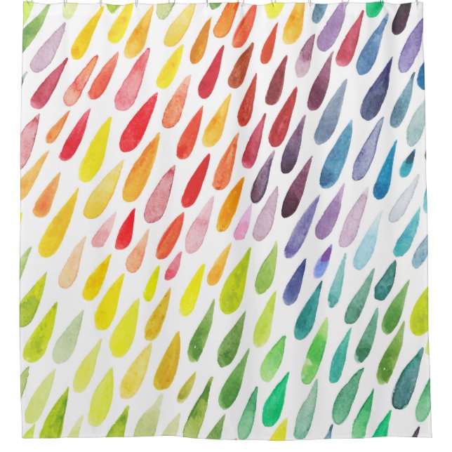 Colourful Watercolor Splash Set Shower Curtain (Front)