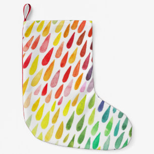Colourful Watercolor Splash Set Small Christmas Stocking