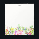 Colourful Watercolor Spring Blooms Floral Notepad<br><div class="desc">Colourful and whimsical note pad featuring watercolor peonies,  tulips and other flowers. This will be a perfect feminine accent for your office.</div>
