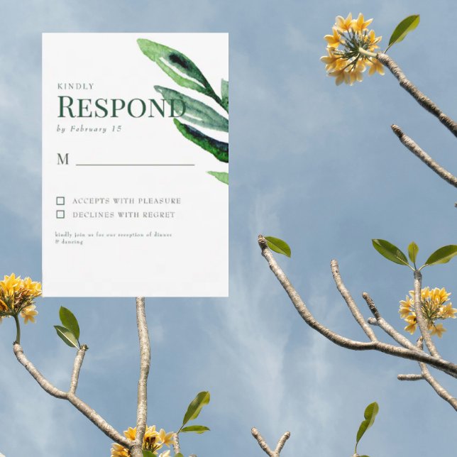 Colourful Watercolor Stem Wedding RSVP (Creator Uploaded)