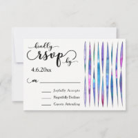 Colourful Watercolor Streamers, Modern Wedding RSV