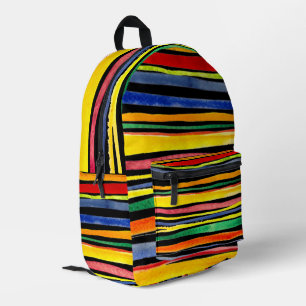 Colourful Watercolor Stripes Backpack