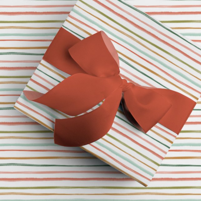 Colourful Watercolor Stripes Wrapping Paper (Colorful watercolor stripe Christmas holiday gift wrapping paper.)