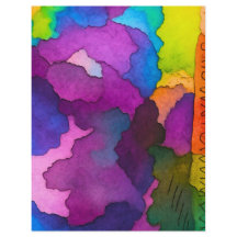 colourful watercolor style craft paper 8.5x11"