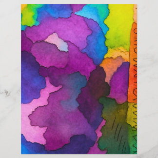 colourful watercolor style craft paper 8.5x11"
