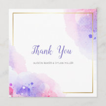 Colourful Watercolor Thank You Card