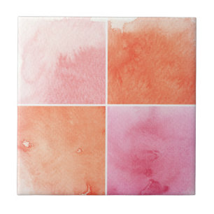 colourful watercolor tile