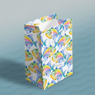 Colourful Watercolor Tropical Fish Medium Gift Bag